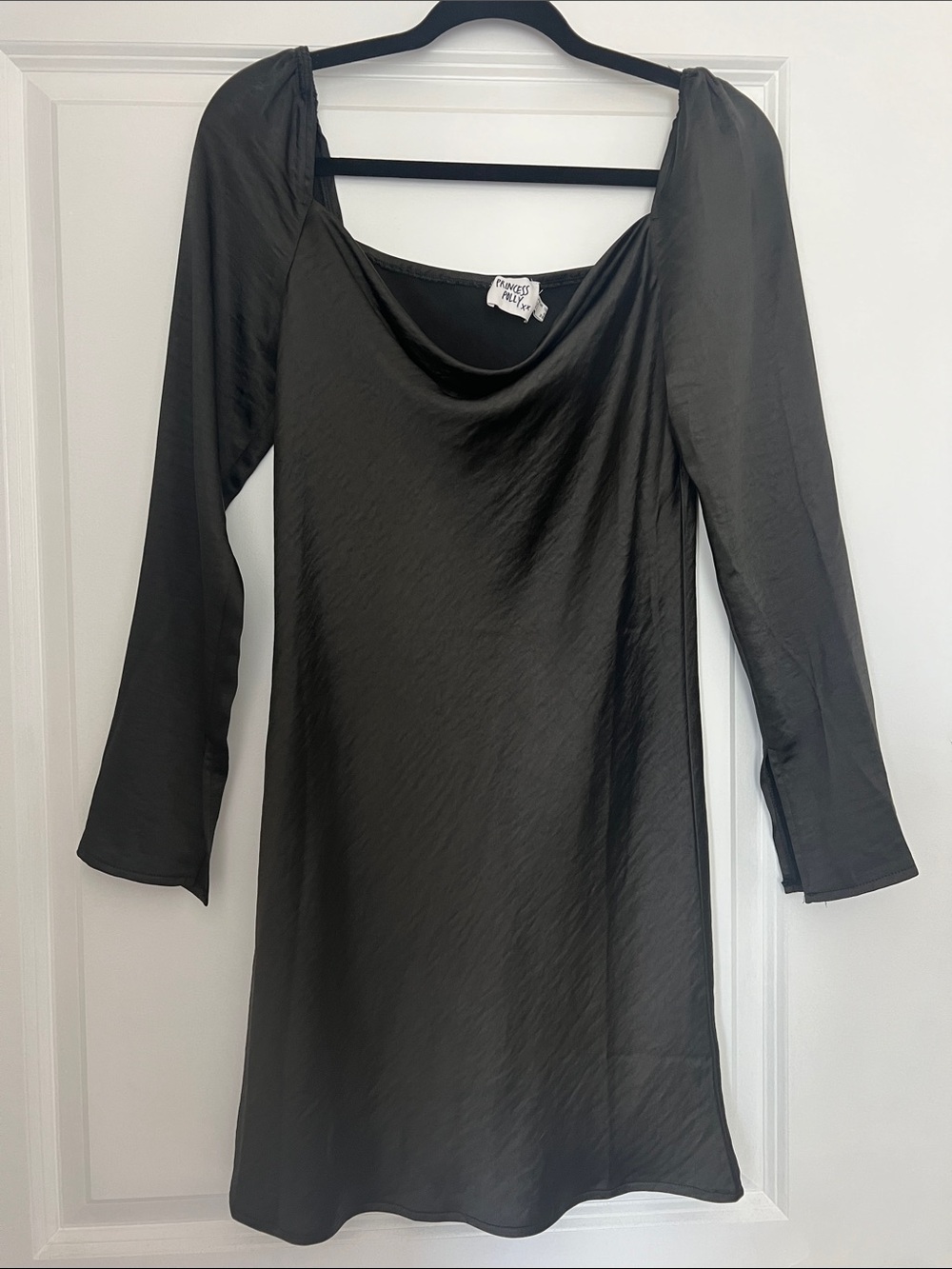 Princess Polly Black Satin Mini Dress